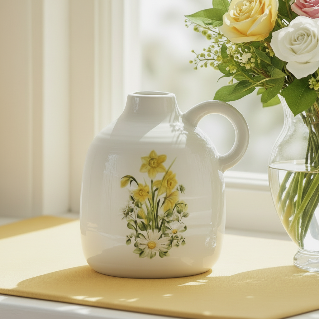 Small Daffodil &amp; Daisy Vase