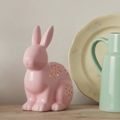 Pink Ceramic LED Rabbit