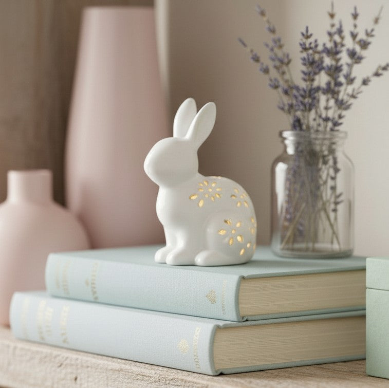 White Ceramic LED Rabbit