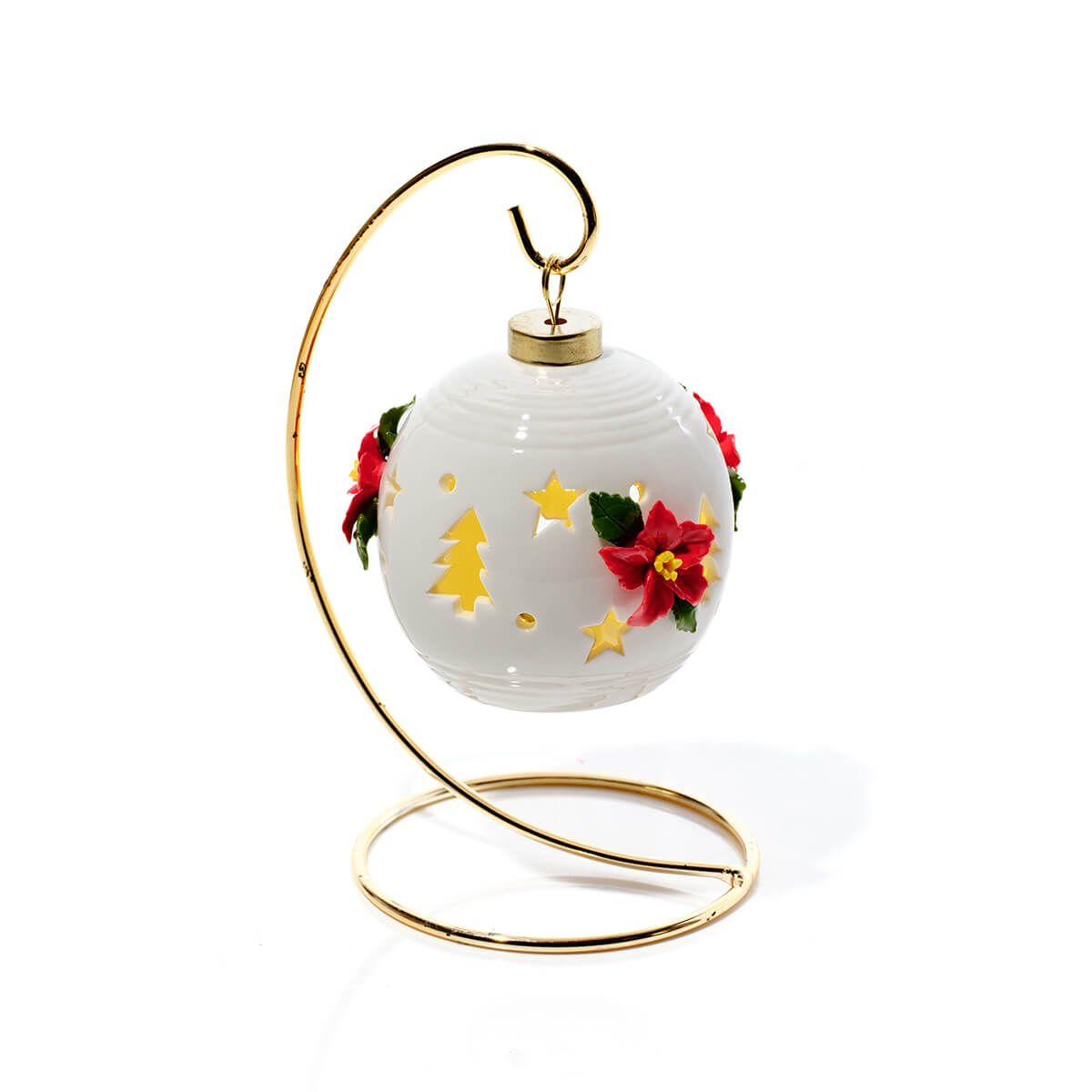 Festive Hanging Bauble on Metal Stand