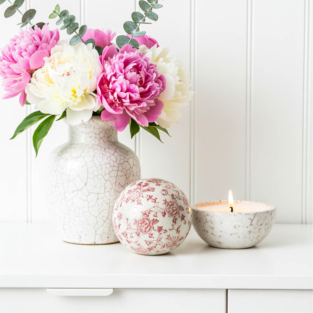 Vintage Pink Crackle Effect Ball