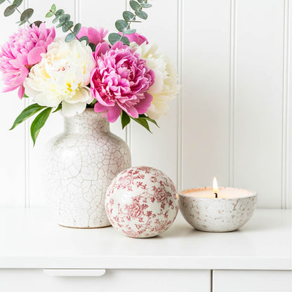 Vintage Pink Crackle Effect Ball