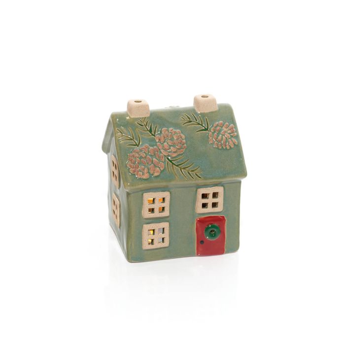 Evergreen Stoneware Christmas Candle House