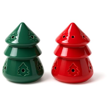 Red Christmas Tree Oil Burner