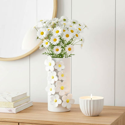 White 3D Daisy Vase