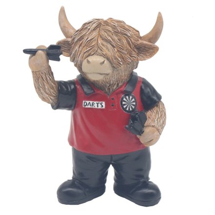 Bullseye Darts Player Happy Highland Cow