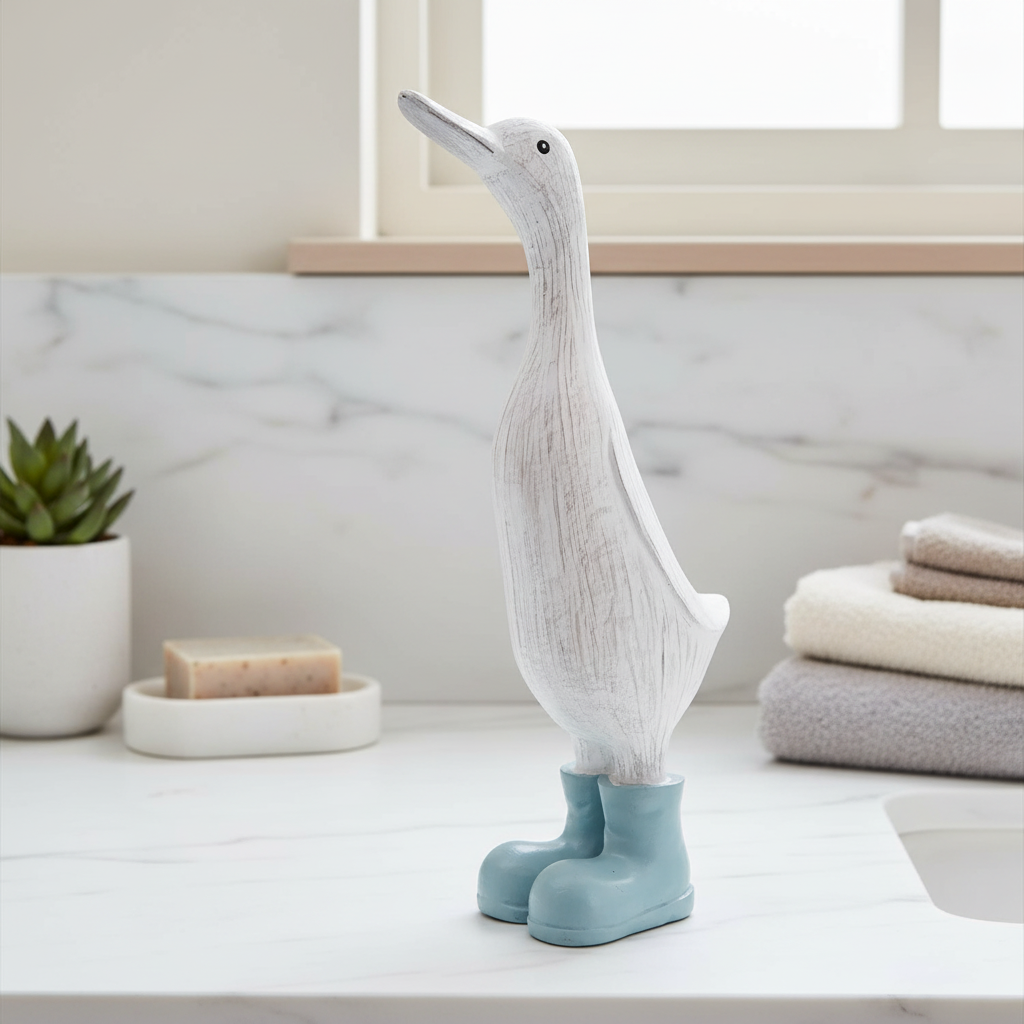 Large Duck in Light Blue Wellies