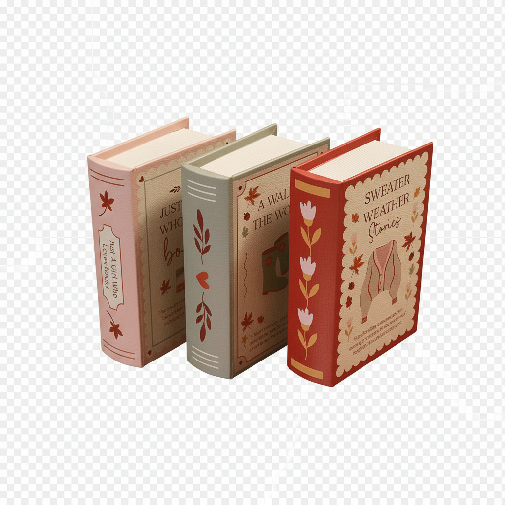 Sweater Weather Stories Faux Book Storage Box