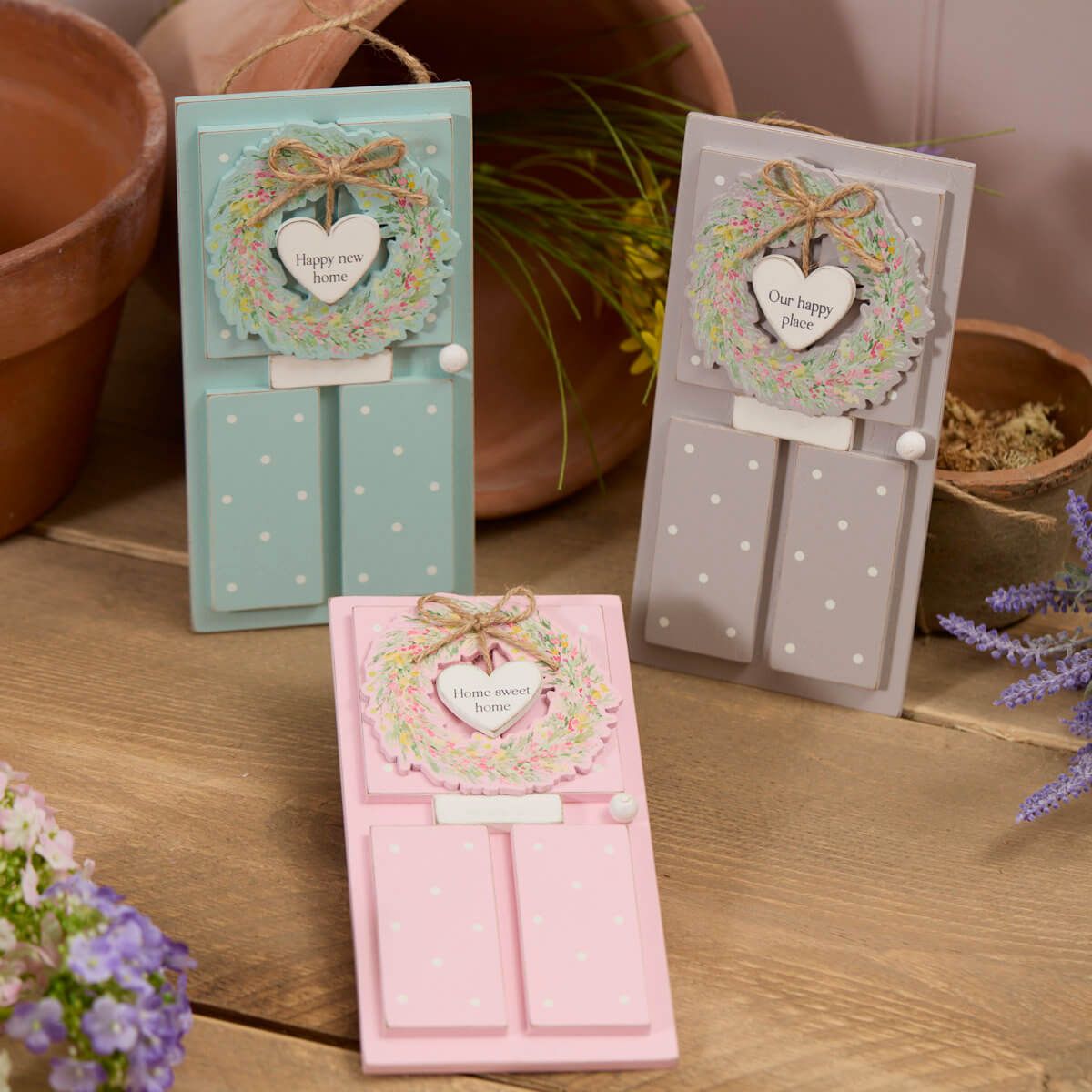 Happy New Home Door Shaped Plaque