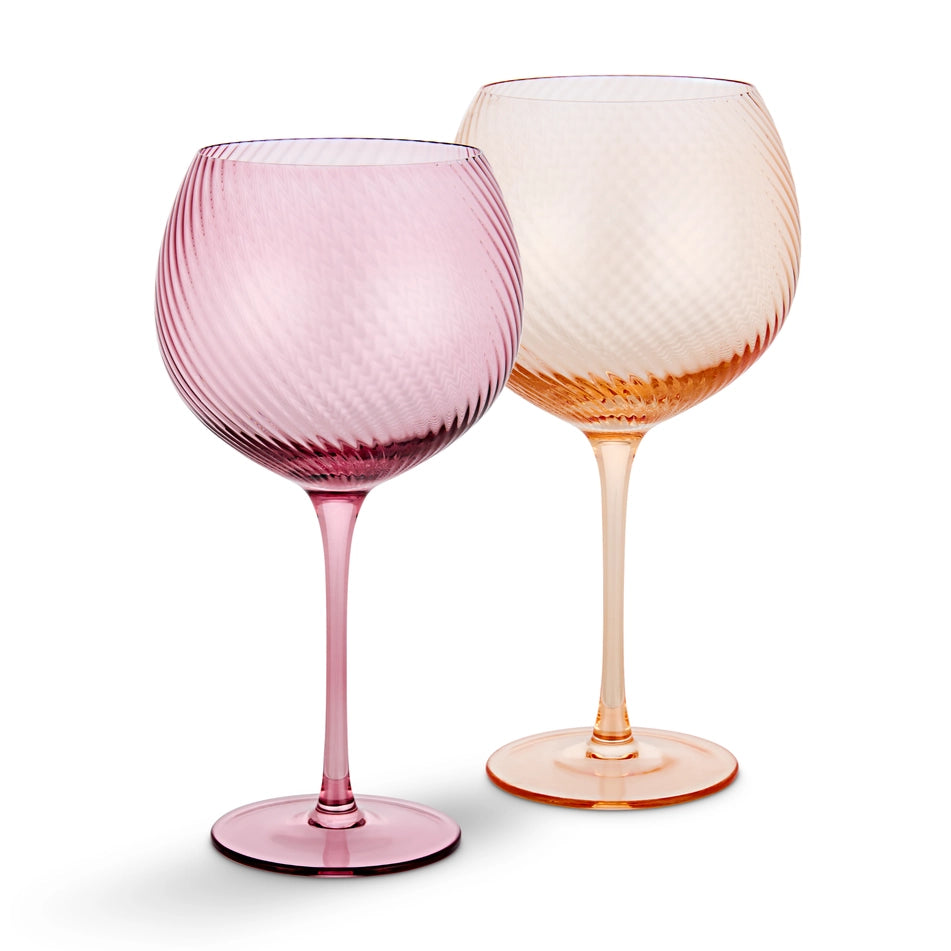 Twist Gin Balloon Glasses Set of 2 Pink/Peach