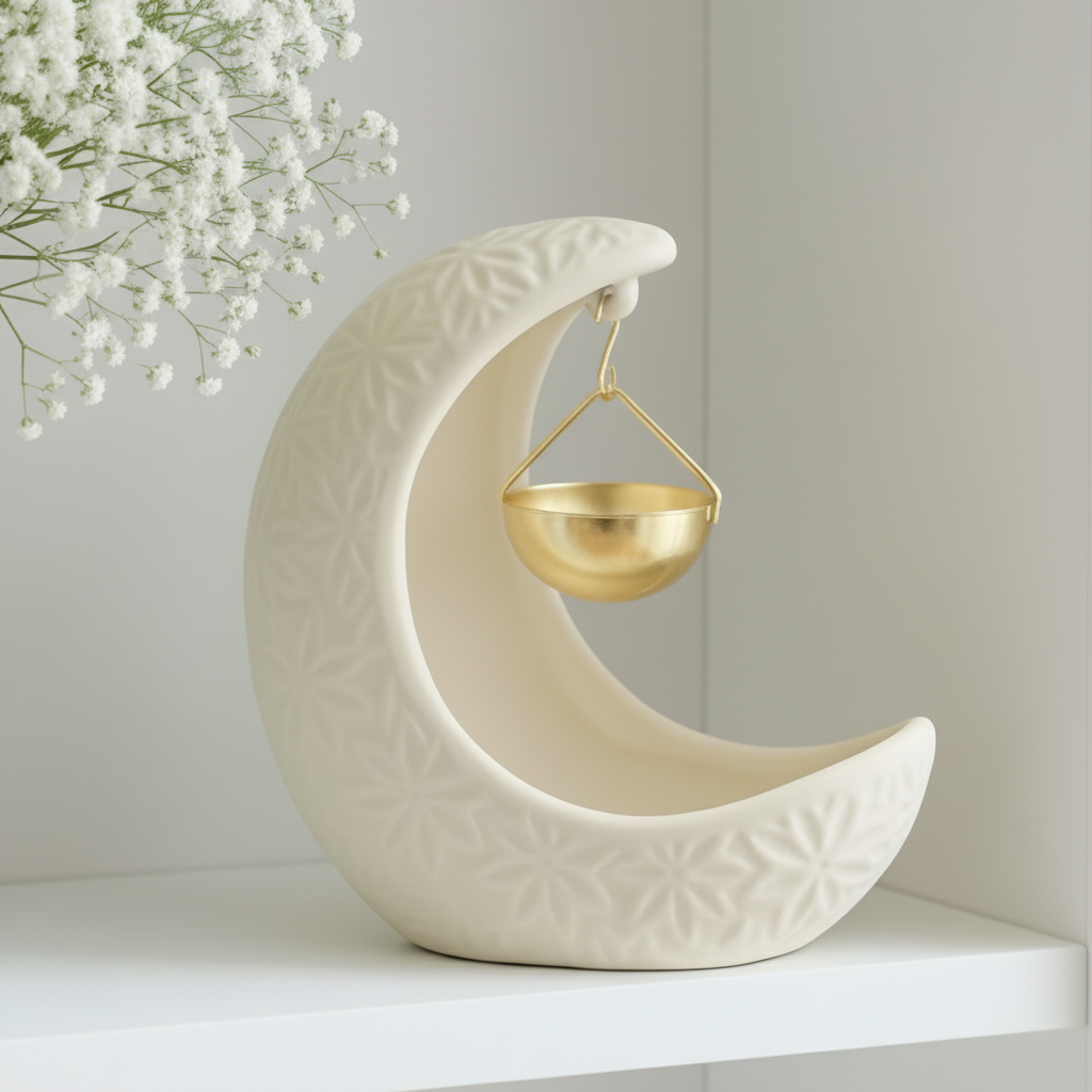 Crescent Moon Hanging Oil Burner