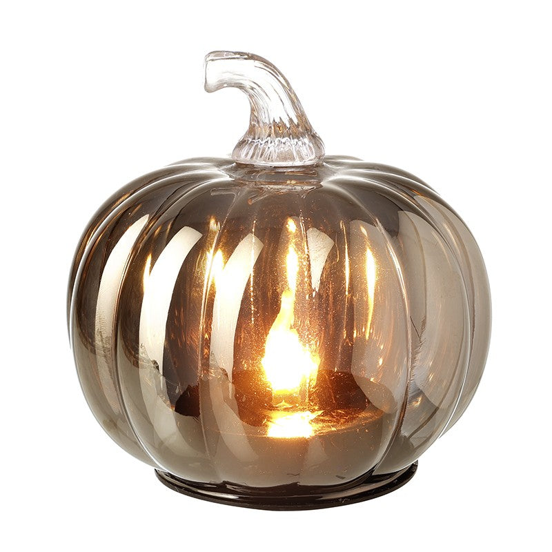Autumn Light Up Glass Pumpkin