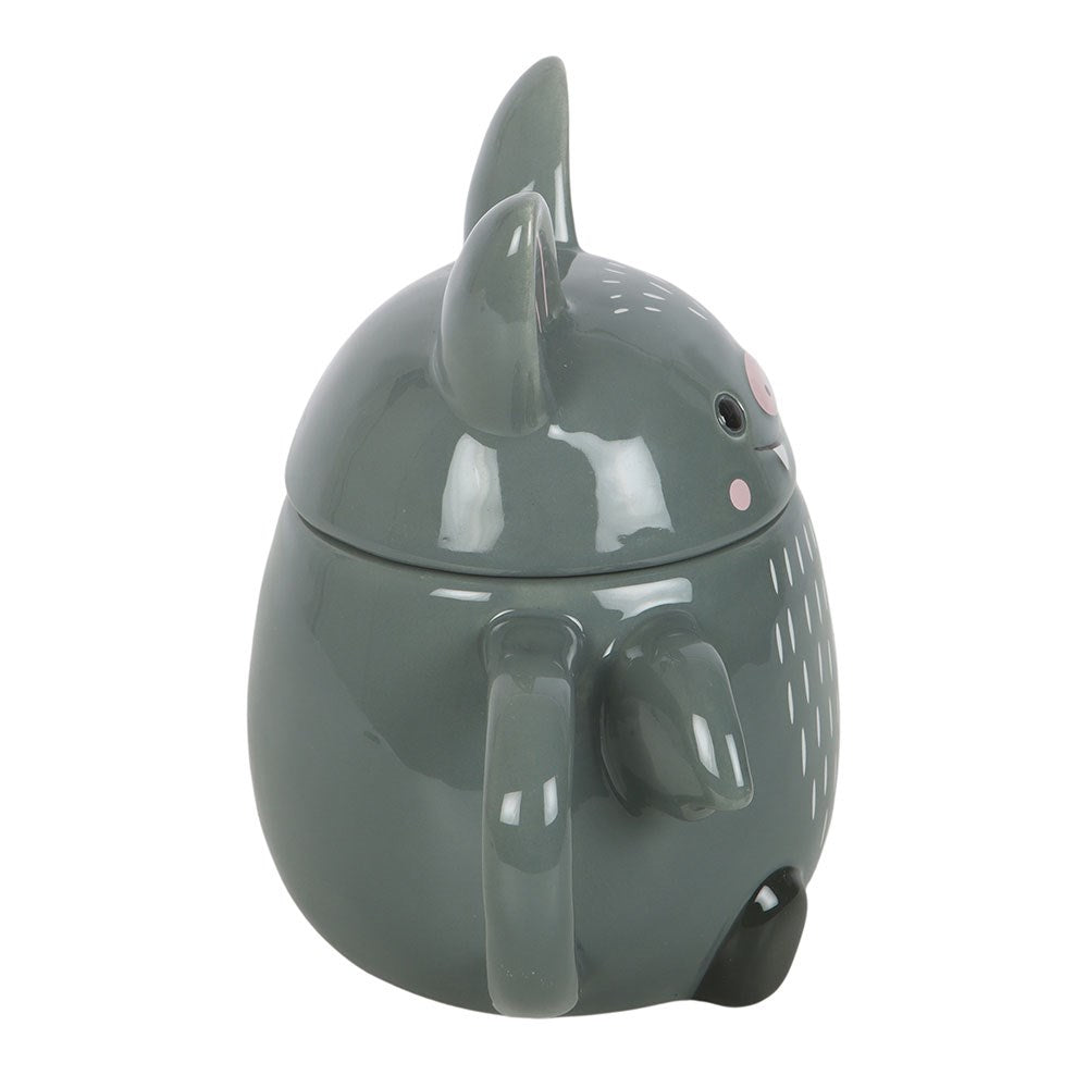 Cute Grey Bat Lidded Mug