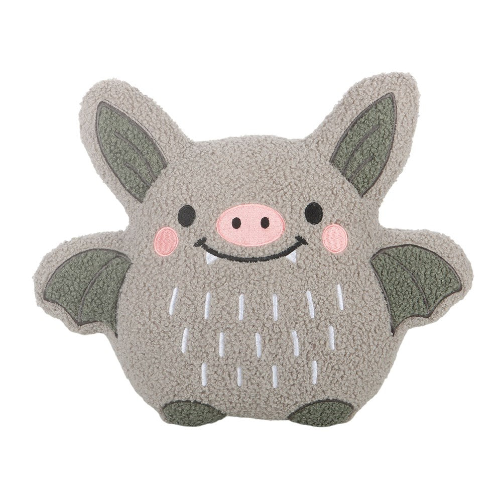 Cute Grey Bat Boucle Cushion