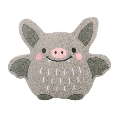 Cute Grey Bat Boucle Cushion