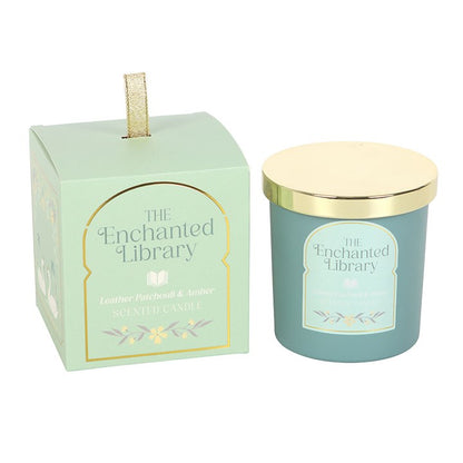 The Enchanted Library Leather Patchouli &amp; Amber Scented Candle