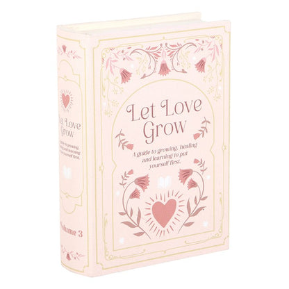 Let Love Grow Pink Book Shaped Storage Box