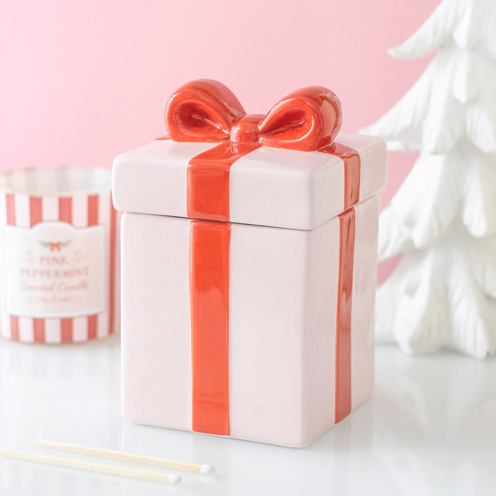 Pink Christmas Present Oil Burner