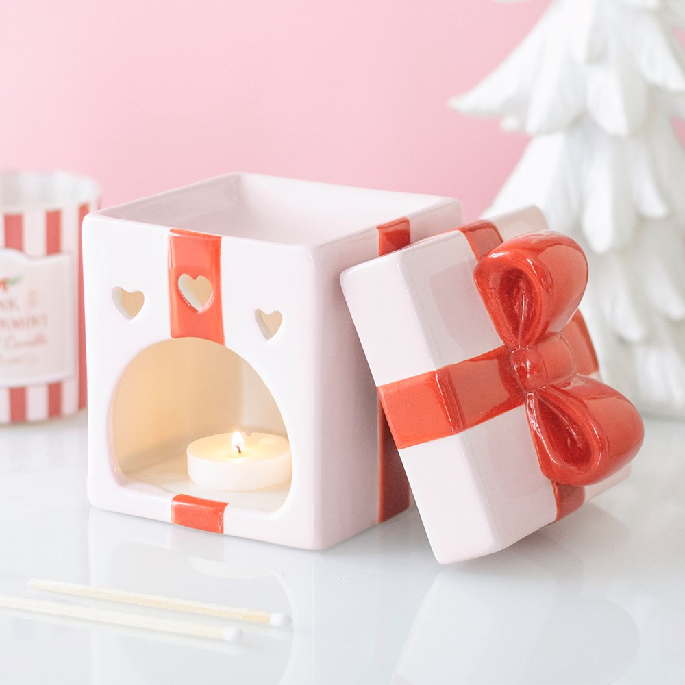 Pink Christmas Present Oil Burner