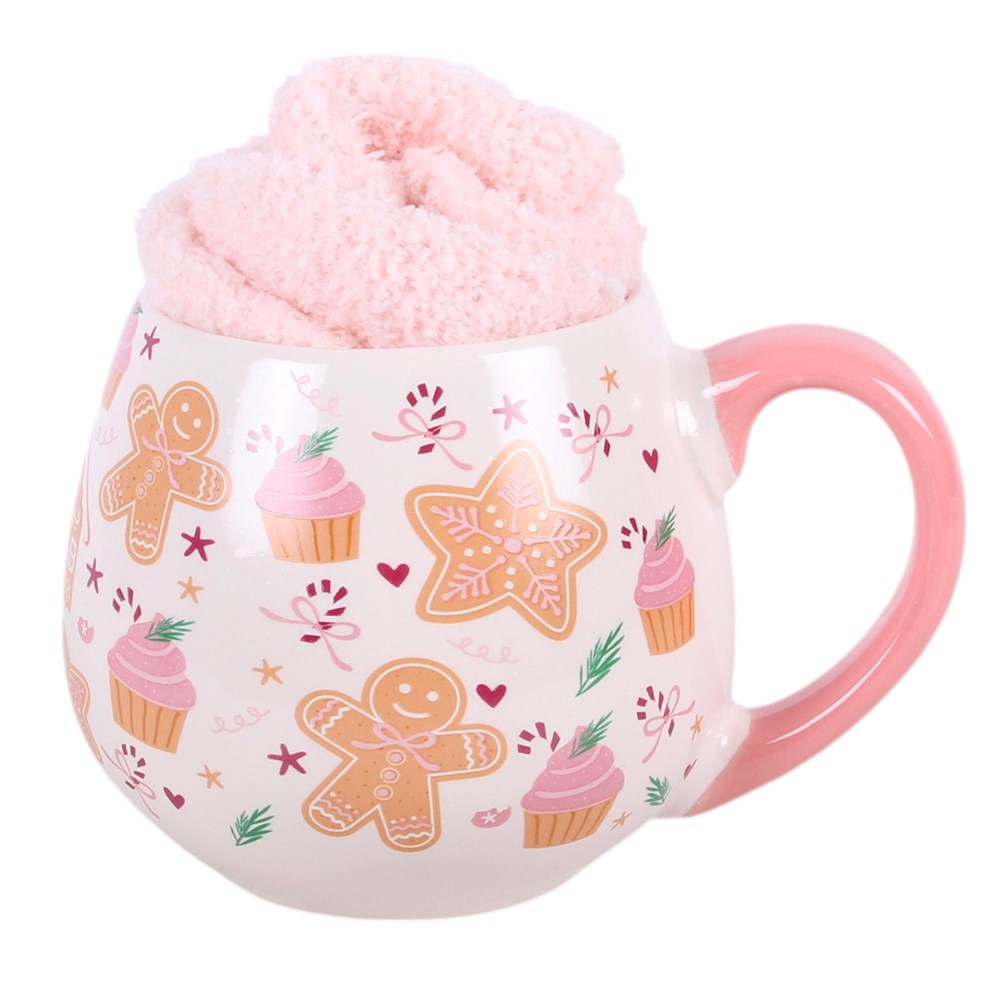 Sugarplum Bakery Print Mug &amp; Socks Set