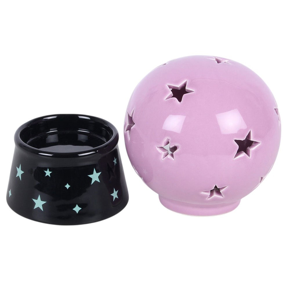 Crystal Ball Tealight Candle &amp; Incense Cone Holder