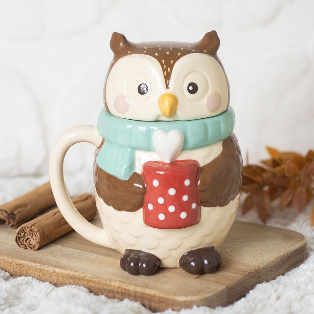 Oilver Owl Lidded Mug