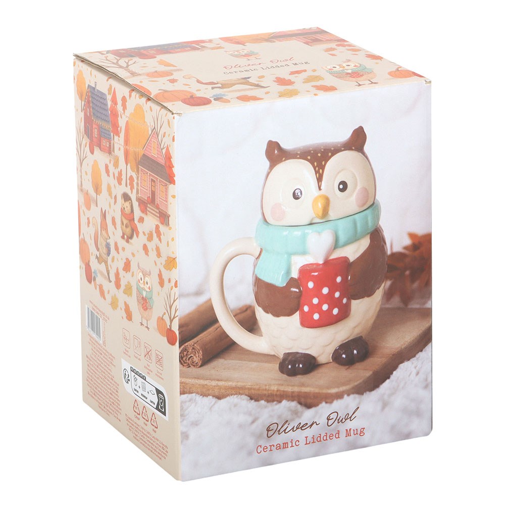 Oilver Owl Lidded Mug