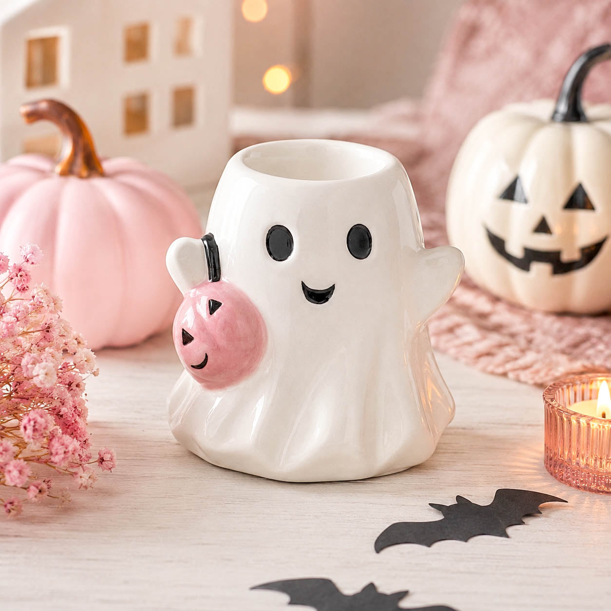 White Ghost Tealight Holder