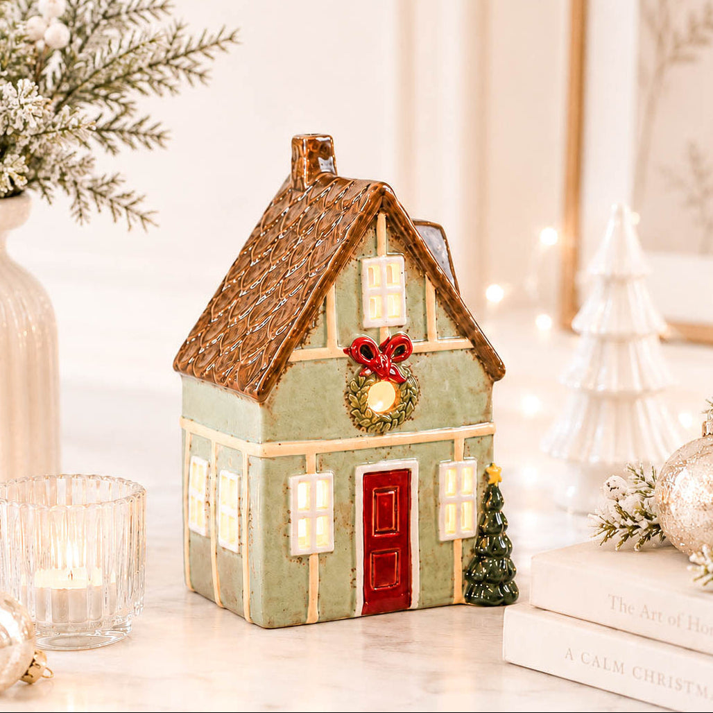 Green Christmas Wreath Tealight House