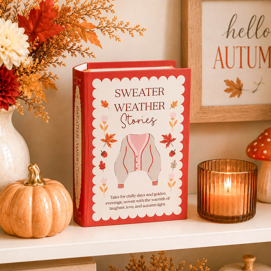 Sweater Weather Stories Faux Book Storage Box