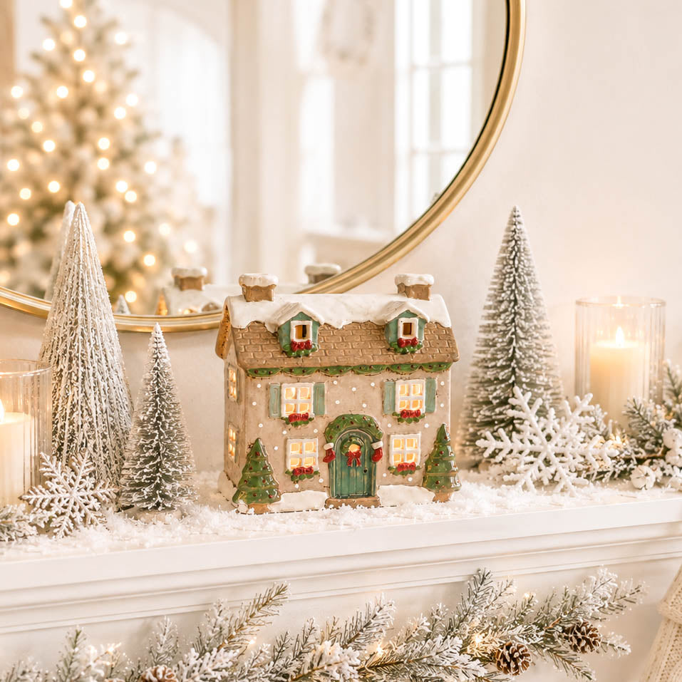 BACK AUG Holly Cottage Tealight House