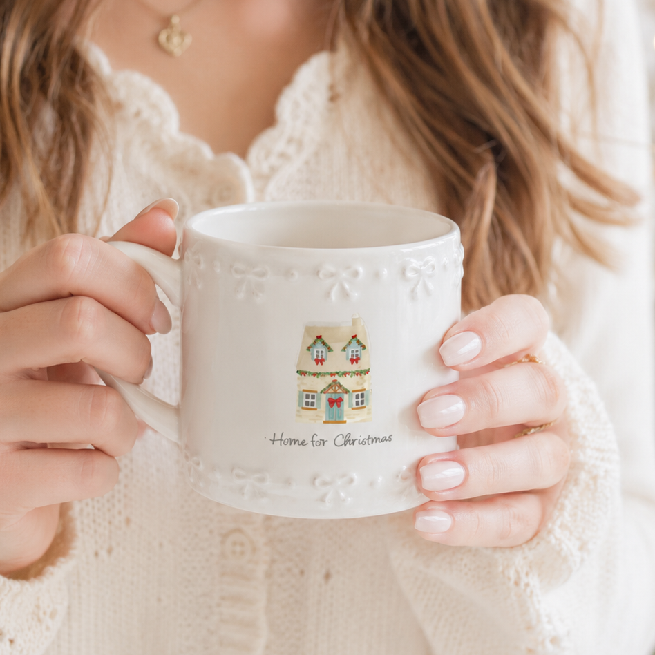 Home For Christmas Embossed Mug