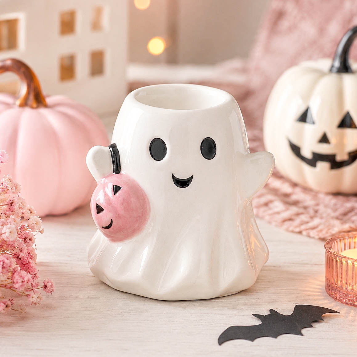White Ghost Tealight Holder