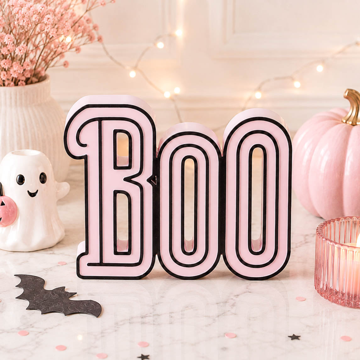 Rustic Pink Boo Sign