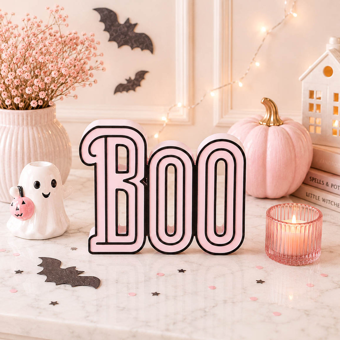 Rustic Pink Boo Sign