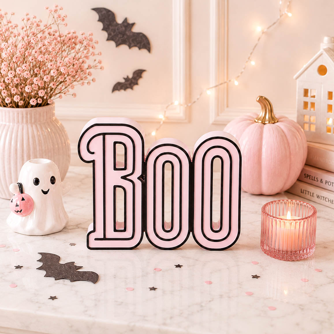 Rustic Pink Boo Sign