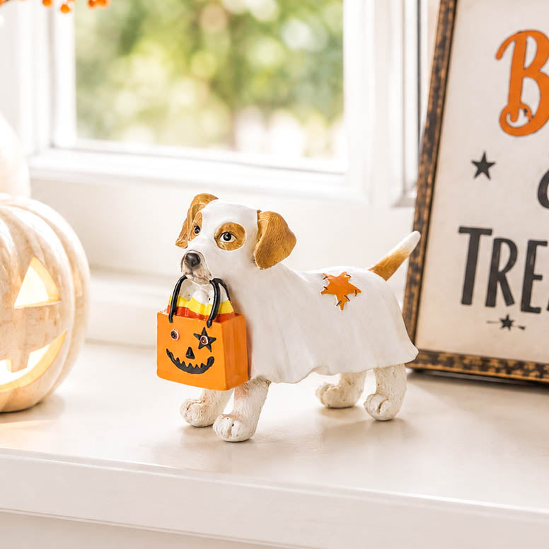 Small Halloween Ghost Dog with Treats