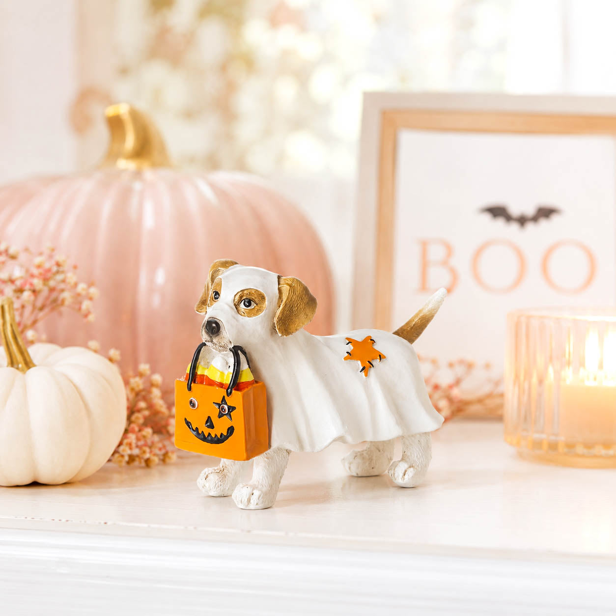 Small Halloween Ghost Dog with Treats