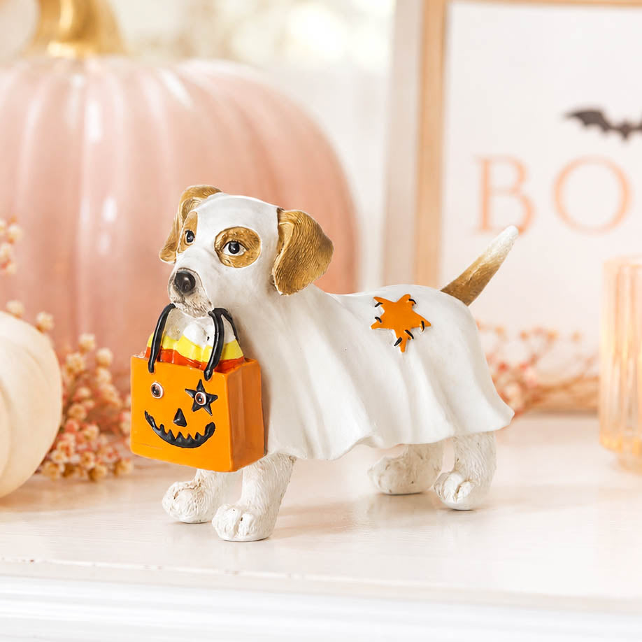 Small Halloween Ghost Dog with Treats
