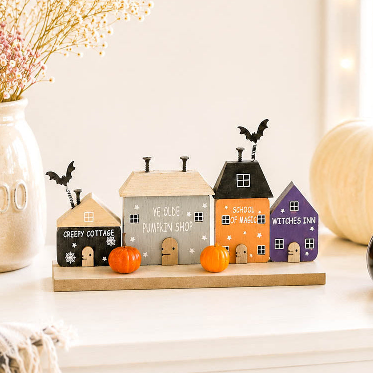 Halloween Street Houses Block