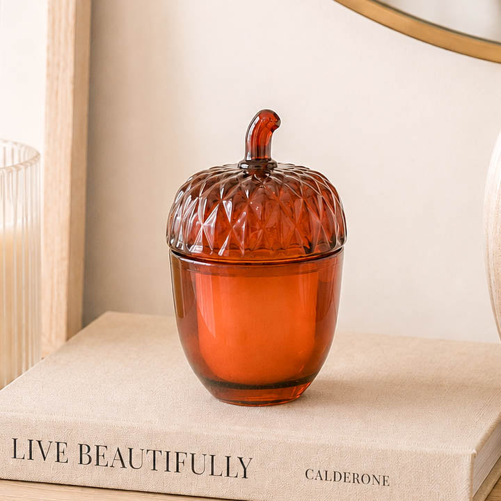 Glass Acorn Scented Candle