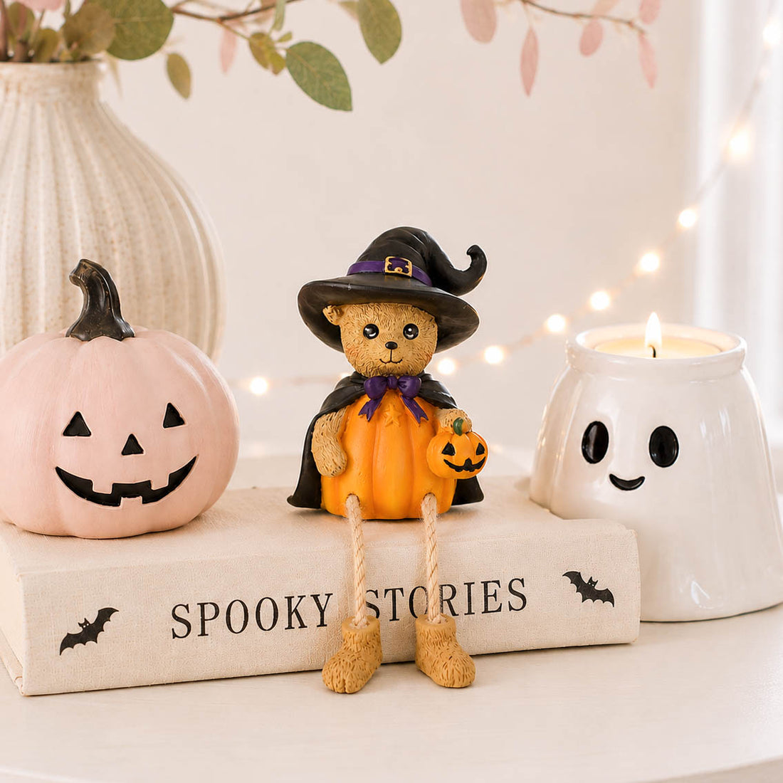 Small Bear in Witches Hat Shelf Sitter
