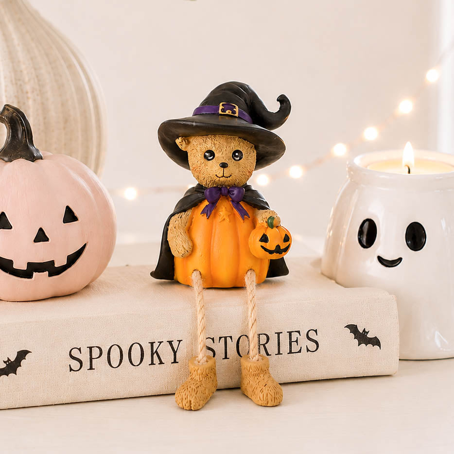 Small Bear in Witches Hat Shelf Sitter