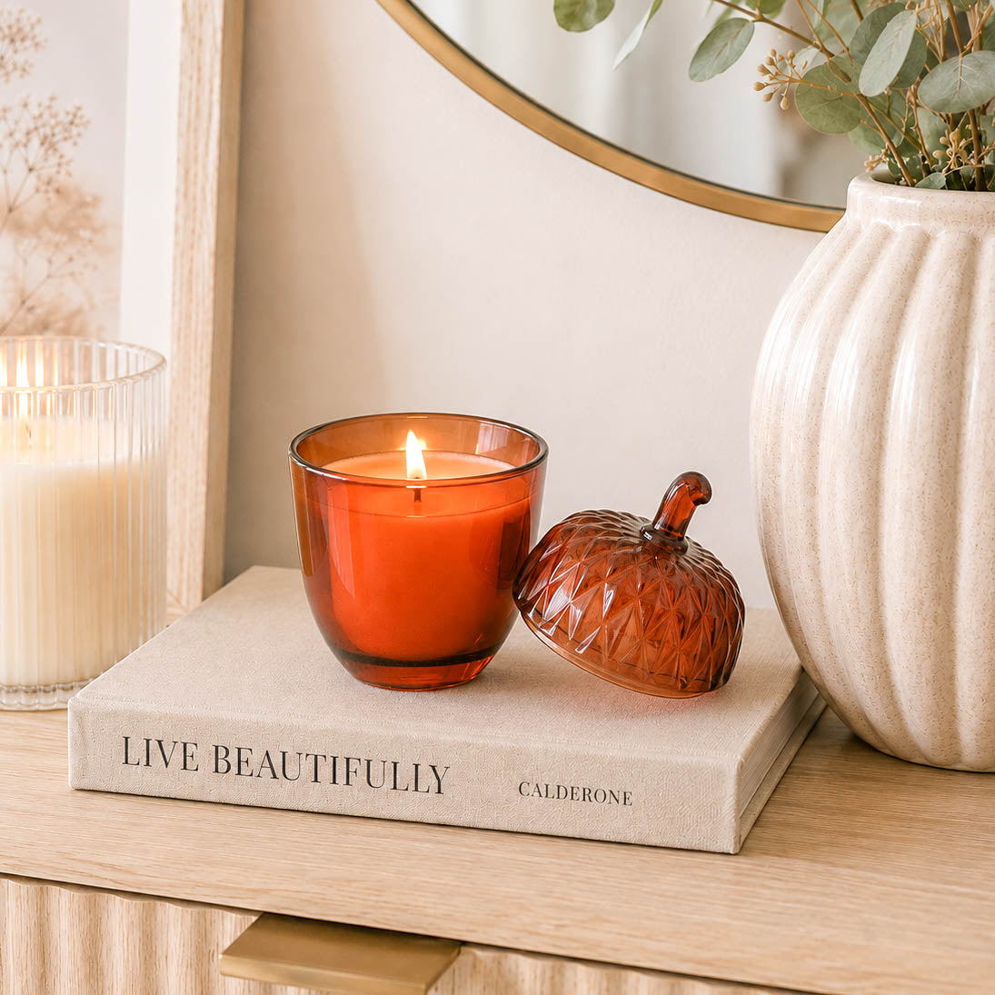 Glass Acorn Scented Candle