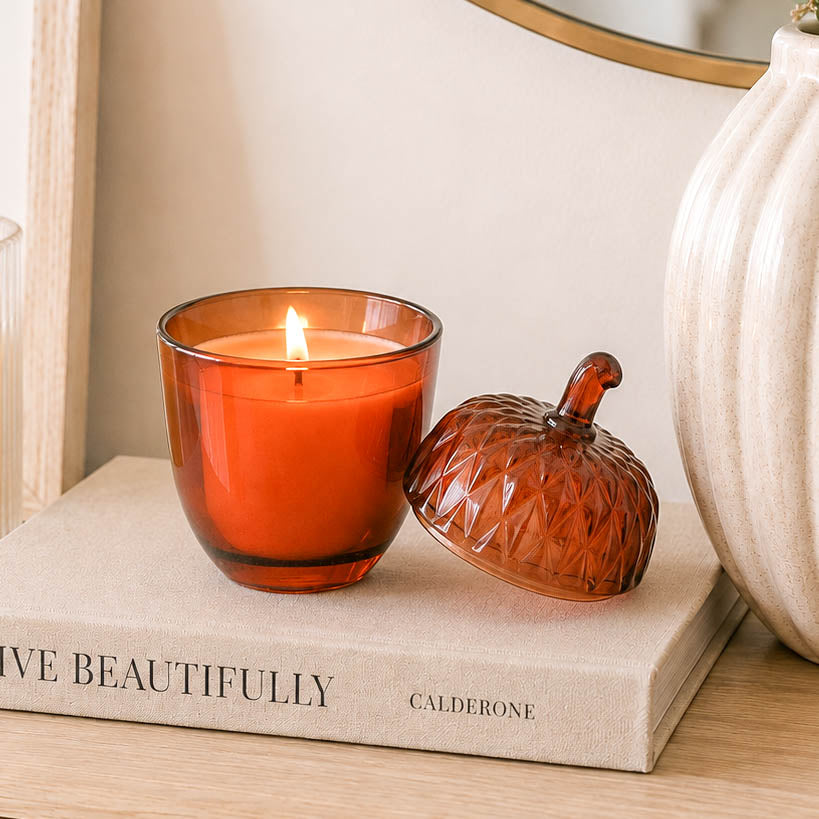 Glass Acorn Scented Candle