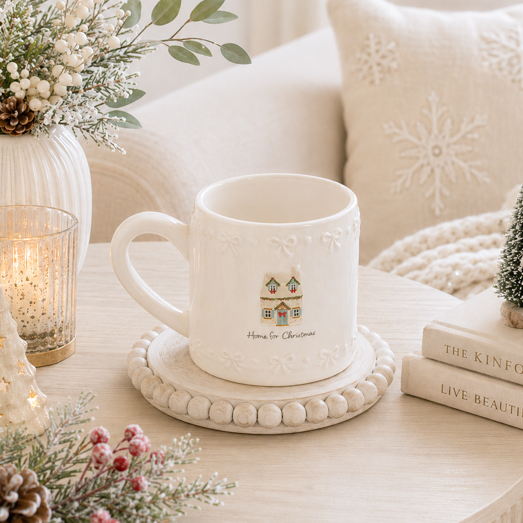 Home For Christmas Embossed Mug
