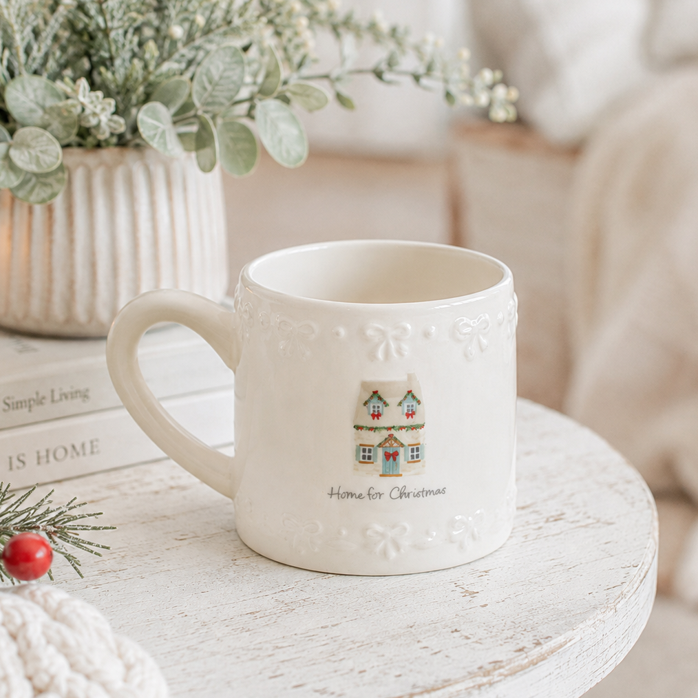 Home For Christmas Embossed Mug