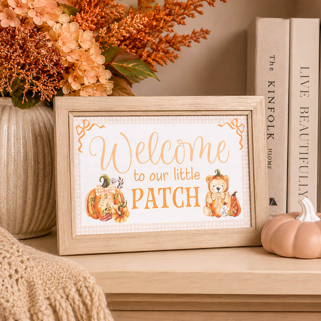 Welcome To Our Little Patch Easel Plaque