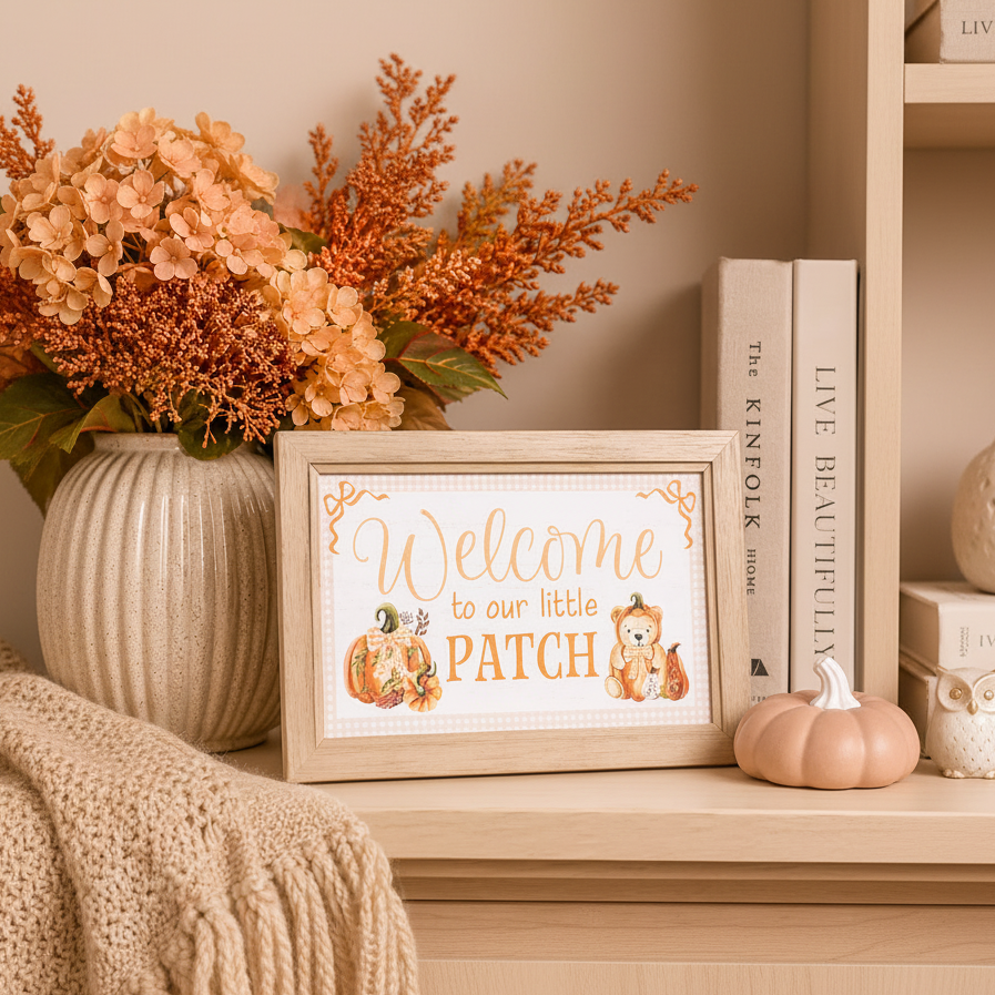 Welcome To Our Little Patch Easel Plaque