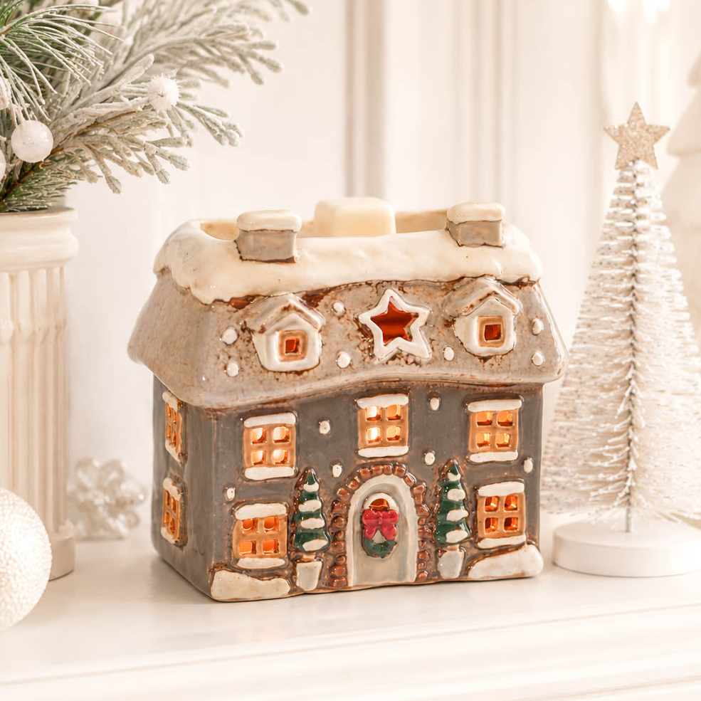 Grey Christmas Cottage Wax Warmer